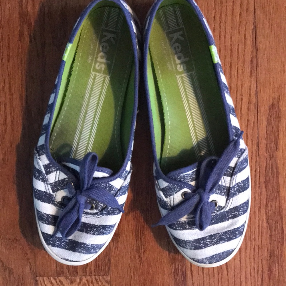 Keds Women’s Navy Stripe Canvas Boat Shoes